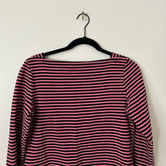 Small Talbots Pink and Navy 3/4 Sleeve Blouse - Picture 2 of 4